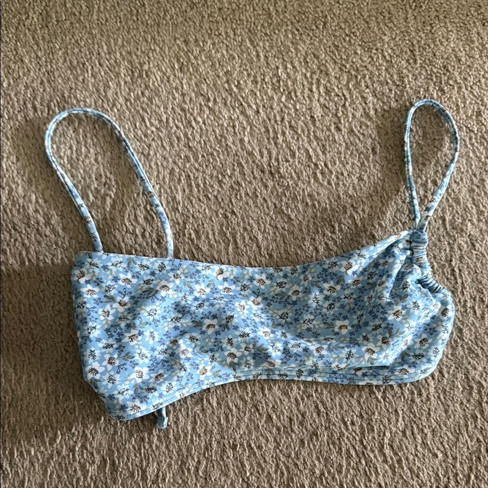 Abercrombie & Fitch Blue Floral Bikini Top